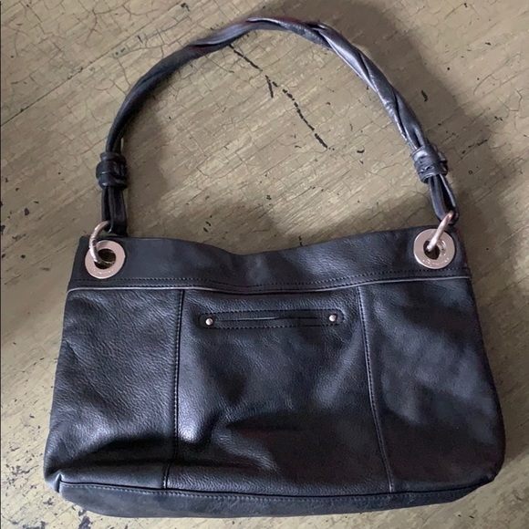 B. Makowsky Black Leather Hobo/Shoulder Bag - Picture 5 of 16